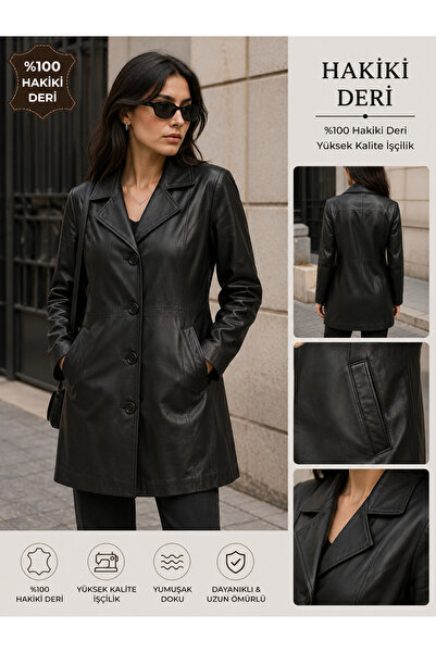 Doze Black Women's Vintage Genuine Leather Jacket