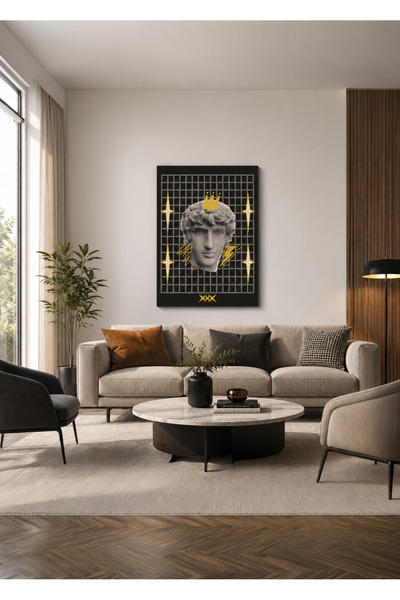Zerawall Mdf Tabletop Crowned Antique Sculpture – Black Gold Modern Home and ...