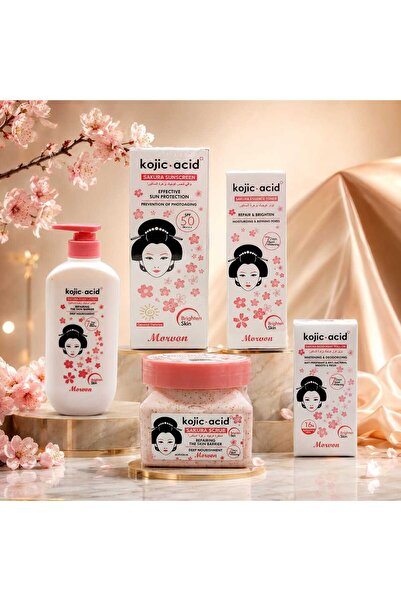 KOJIC ACID مجموعة كوجيك أسيد ساكورا للعناية والتفتيح5 قطع