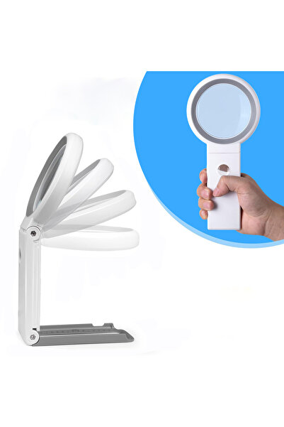 Renew Force Lupă de citit magnetică iluminată pliabilă 2 în 1 30x 10x