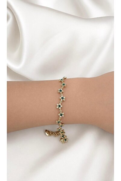 XUPING JEWELRY Xuping Swar. Model 14K Altın Kaplama Çiçek Bileklik