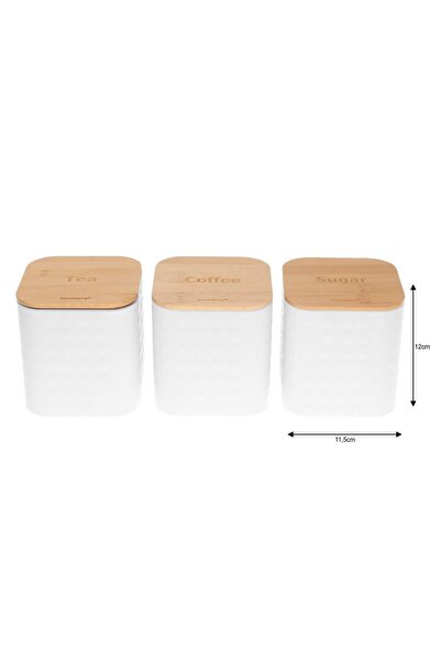 NO BRAND Chlebak Set de 3 recipiente pentru cafea, zahăr și ceai