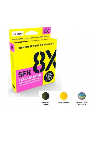 NO BRAND Sufix SFX 8 Braid 0,148mm 7,7kg 135m Verde cu vizibilitate redusă