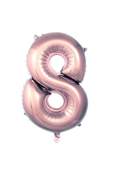 Parti Dükkanı 40 Inch 100 cm Rose Gold 8 Number Foil Balloon Helium Compatibl...