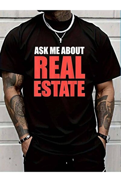 799 100% Cotton Ask Me About Real Estate Realtor Agent Home Selling T-Shirt M...