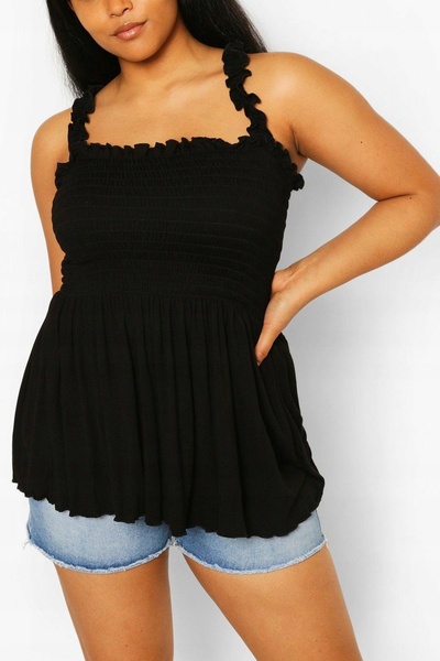NO BRAND B17G012 Top Bluzka Turcoaz cu Volane Boohoo 44