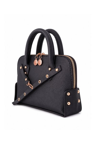 BagMolly Women's Strap Hand and Shoulder Bag Black Plain