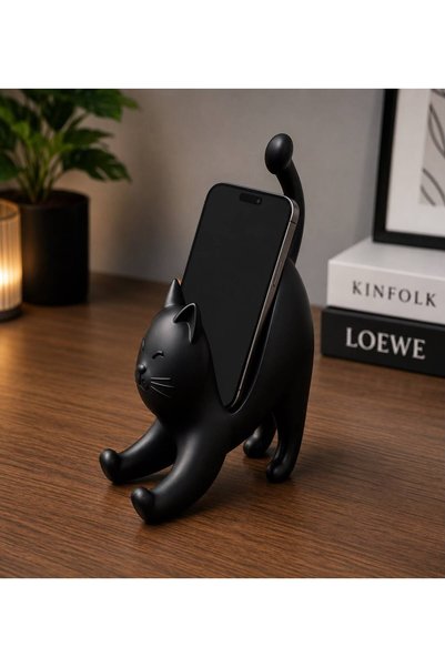 Kedi Figürlü Telefon Standı