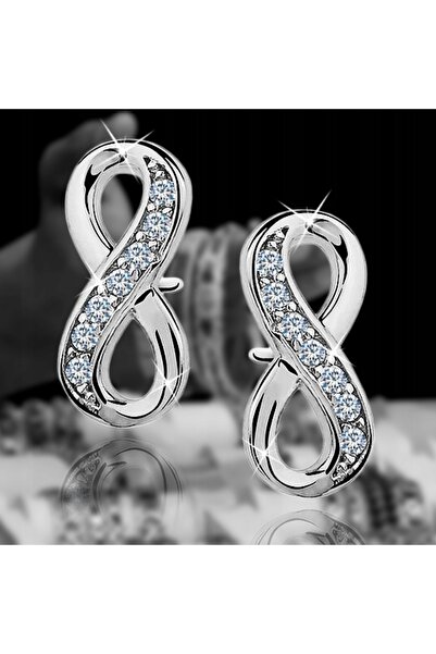 NO BRAND Cercei din argint 925 sterling, tip șurub, placat cu rodiu, cu simbo...
