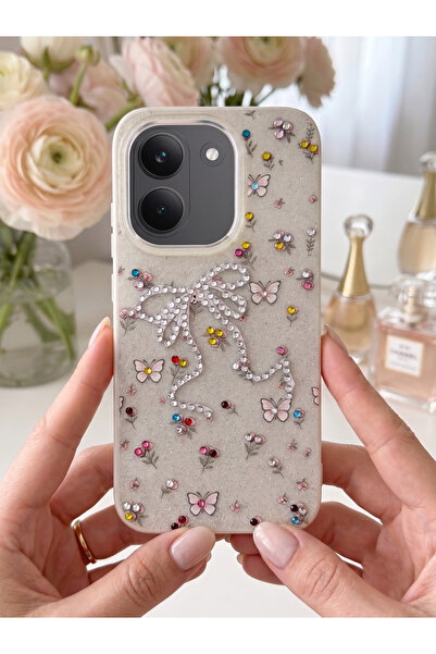 TechTree Poco X8 PRO Taşlı Desenli Fiyonk Silikon Kılıf