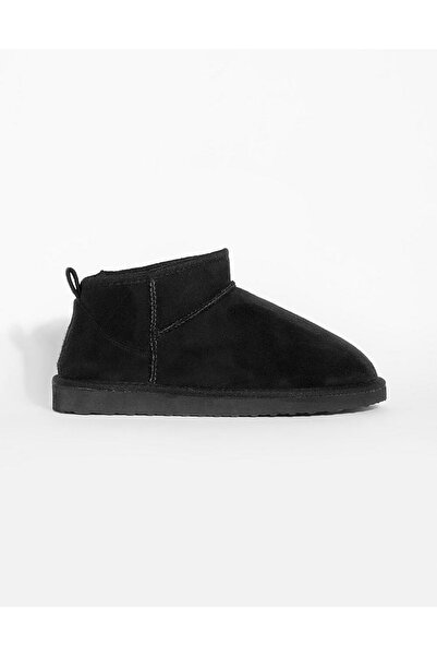 NO BRAND Cizme negre, botine de zăpadă, căptușite cu blană, din piele ecologi...