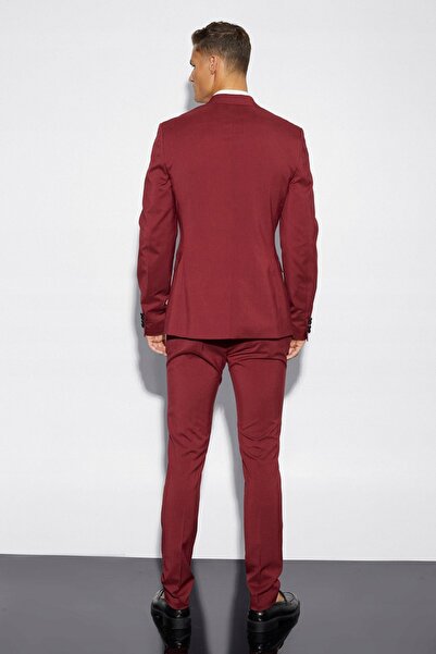 NO BRAND Boohoo sacou clasic cu mânecă lungă, la un rând de nasturi, bordo, 54
