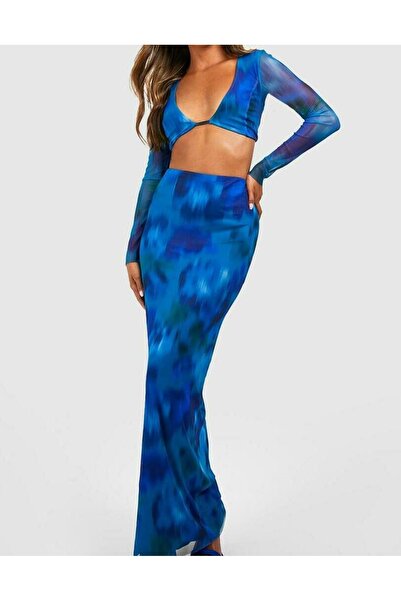 NO BRAND Set cu fustă albastră și top Boohoo 38
