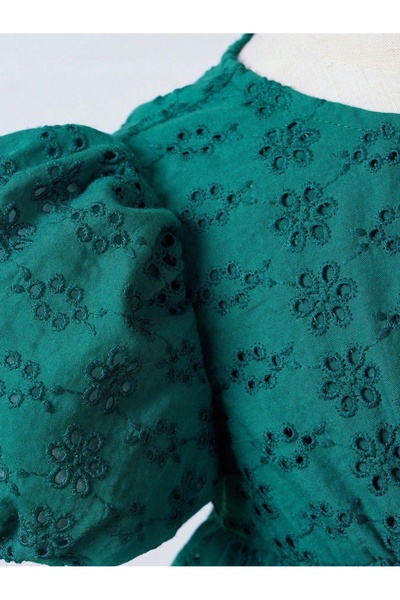 NO BRAND Rochie elegantă, ajurată, cu imperfecțiuni, verde, tip Bottle Dress,...