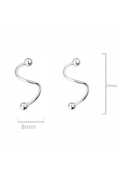 NO BRAND Cercei Argint 925 Argint Sterling Tip Știft Tip Inel Cu Șurub Femei