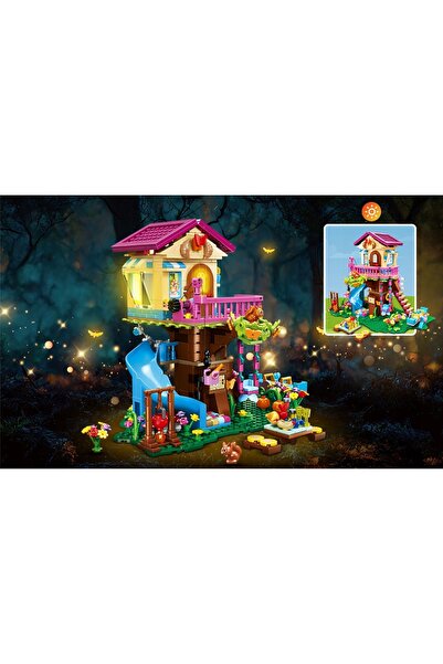 NO BRAND Set de construcție Casă în copac, Jucării LED, Cadou pentru fete, 3 ...