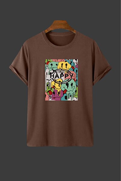 H&GHAMLEGİYİM Μπλουζάκι Unisex Happy Printed Oversize