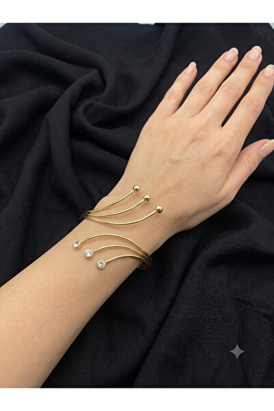 BİJU YILMAZ Trio Stone Thin Cuff Bracelet 26Zara07