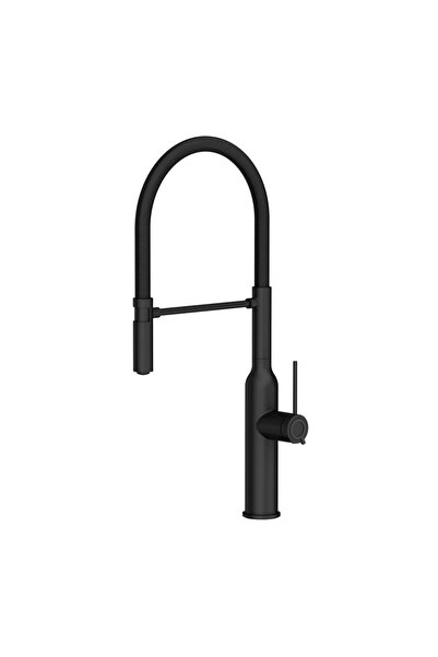 Quadron Robinet de bucătărie flexibil unic Q-Line Marilyn, Negru carbon