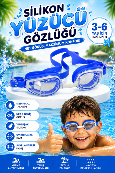 hak-iş oyuncak Boxed Silicone Swimming Goggles for Children – Navy Blue (3-6 ...
