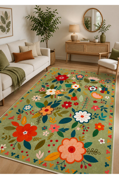 df home Salon Halısı Mutfak halısı Yolluk Geometrik İskandinav Eskitmeli Diji...