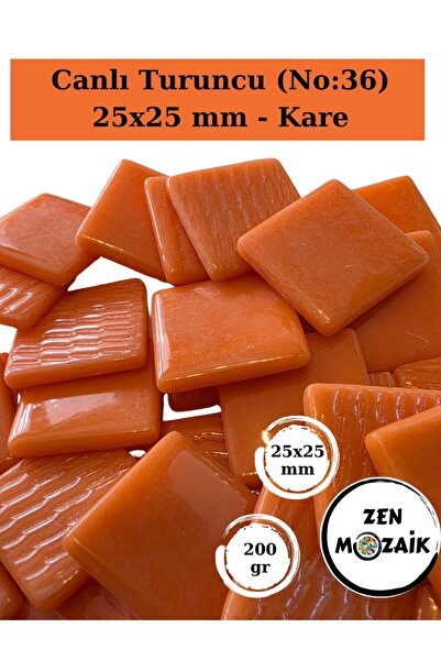 Zen Mozaik Sanatsal Mozaik Çalışmalarınız için 25 x25 mm - Kare Cam Mozaik Taşı
