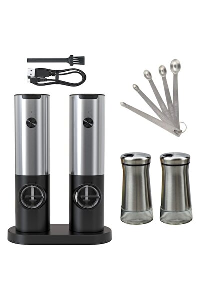 GDTLINE Set de 2 GDTLINE ®   Râșnițe electrice de sare și piper, automate, re...