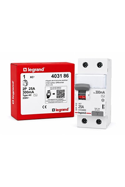 Legrand XC3 403186 Kaçak Akım Koruma Şalteri RCCB 2P 25A 300mA Tip AC DIN Ray