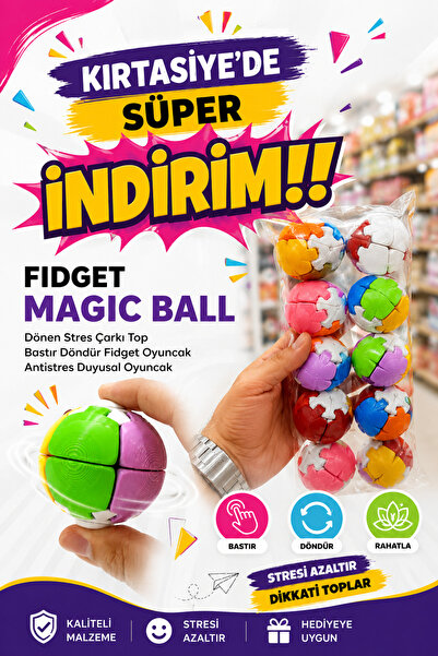 Genel Markalar Fidget Magic Ball Dönen Stres Çarkı Top | Bastır Döndür Fidget...