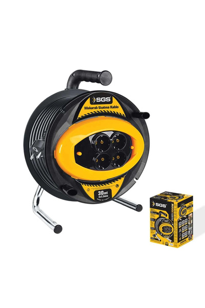 SGS Makaralı Uzatma Kablosu 3x2,5*30MT