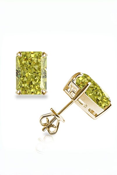 MEETMAY 18K Gold Plated S925 Silver Radiant Cut Earrings - 4ct 8x10mm Crushed...