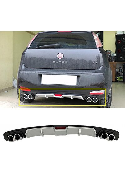 HasAkman Fiat Punto Evo Gri Difüzör 4 Krom Egzoz Görünümlü Difizör Arka Ek Bo...