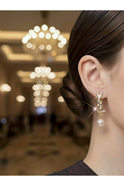 Generic Brand Classic Design Titanium Steel Earrings with Pearls