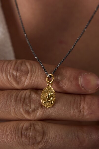 Ricco Jewellery Siyah Rodaj Kaplama 925 Ayar Gümüş Af Kolye