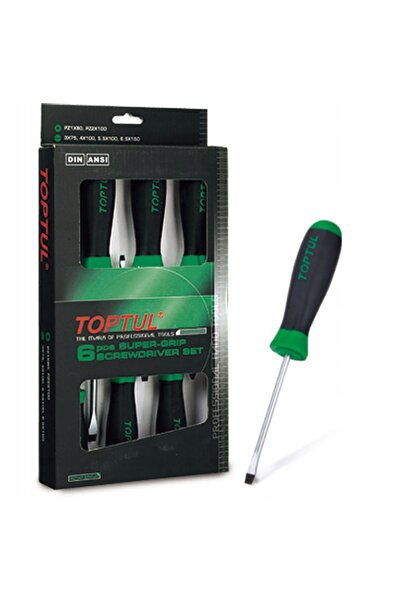 TOPTUL Set de 6 șurubelnițe, 3.0x75 4.0x100 5.5x100 6.5x150 mm, dimensiuni