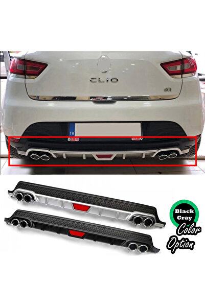 HasAkman Renault Clio Mk4 Siyah Difüzör Difizör Yuvarlak Egzoz Görünüm Kulakl...