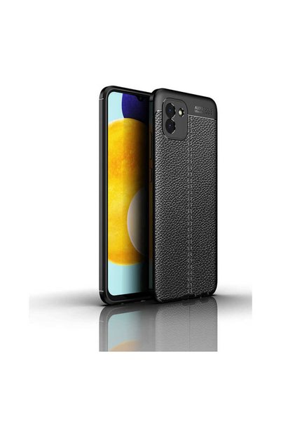 Ummeslem غطاء سيليكون Gapak Niss متوافق مع هاتف Galaxy A03 - أسود