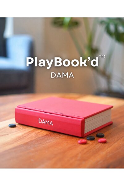 PlayBook’d 3D Baskı Kitap Tasarımlı Manyetik Dama Seti - Katlanabilir Taşınabilir Seyahat Boy Dama Oyunu