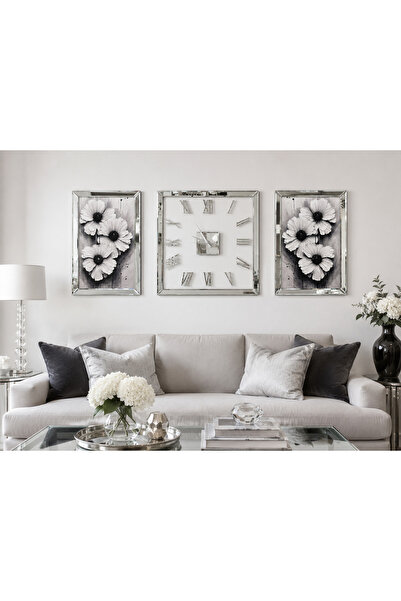 WOYA LÜKS DUVAR SAATİ & 3 LÜ SET TABLO