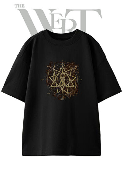 THEWERT Dizajn logotipa Slipknot, štampana unisex crna majica prevelikog kroja