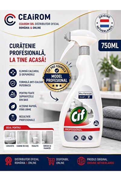 PRO FORMULA CIF ΕΠΑΓΓΕΛΜΑΤΙΚΟ ΣΠΡΕΪ ΚΑΘΑΡΙΣΜΟΥ ΜΠΑΝΙΟΥ ΚΑΙ ΑΝΤΙ-ΑΛΑΣΤΙΚΟ 750ML