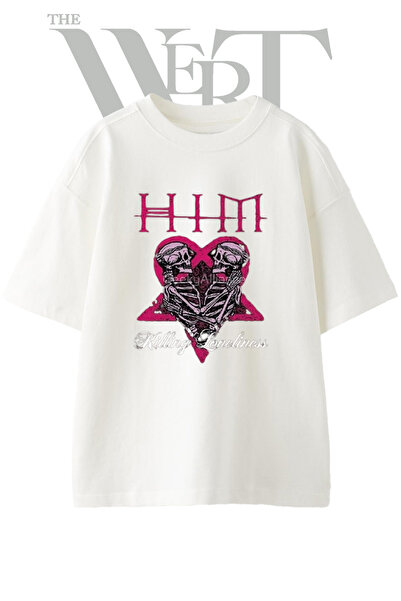 THEWERT HIM Skeletons Design T-shirt sa printom, unisex, bela, velika veličina