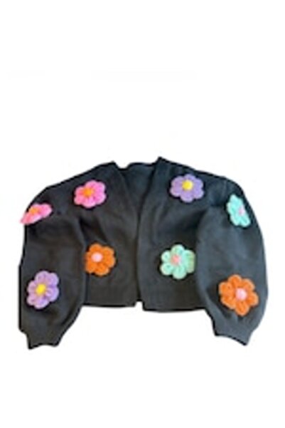 OEM Cardigan fetite, tricotat, negru, varsta 10 ani