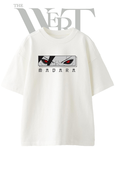THEWERT Tricou supradimensionat alb unisex cu imprimeu Madara Design