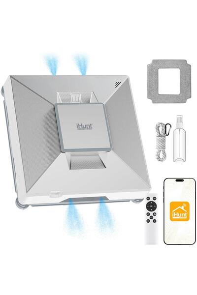iHunt Robot de curățare geamuri Window 7 Supreme 4X Spray, 2500 Pa, 40 min, Alb
