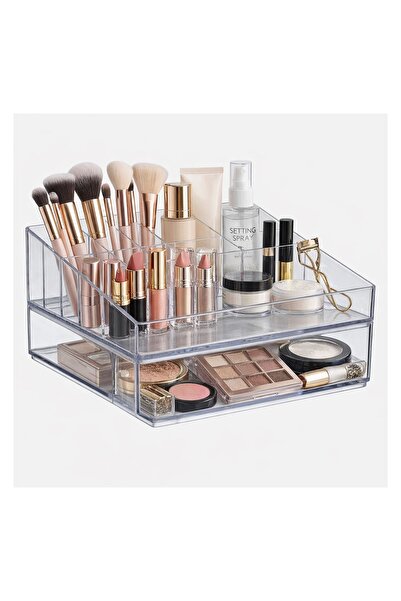 OEM Organizator cosmetice, model transparent, acrilic, 24x20x12.5cm – depozit...