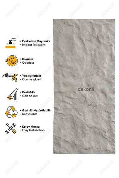 Dekonil Doğal Taş Görünümlü EPS Duvar Paneli 50x120 cm (2 Adet)