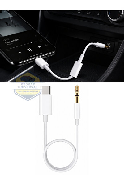 KAPOTO Type-C 3.5 mm Aux Dönüştürücü Kablo Usb Adaptörü Ses ve Müzik Aktarım ...