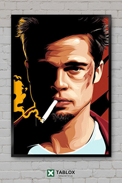 TABLOX Fight Club Dövüş Kulübü Tyler Durden Ταινία με ξύλινο πλαίσιο Διακοσμη...