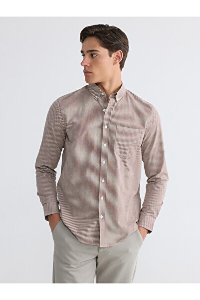 LC Waikiki I Standart Fit Checked Embroidered Men's Shirt from Freezen Store